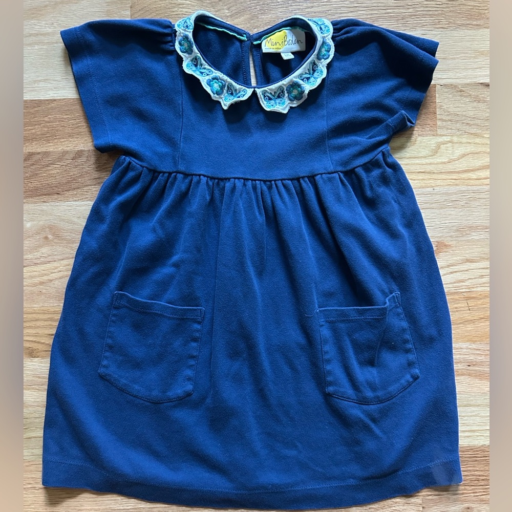 Mini Boden Blue Ruffled Smocked Sundress